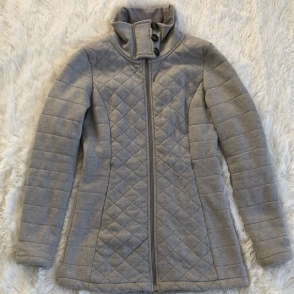 North Face grey quilted cotton jacket